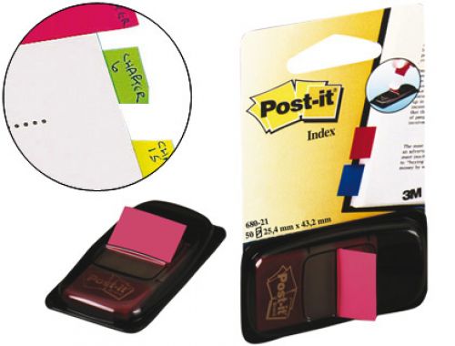Post-it ndex, com 50, rosa brilhante , Post-it , 29409 , 0021200707582